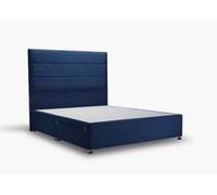 Wilmslow Bed Midnight Blue - Super King / 4 Drawer / Dark Wood