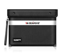 Wilmuz Fire Proof Money Bag for Cash 5200? Heat Insulated,Fireproof Waterproof Document Pouches with Double-Sided Reflective Strip,Money Envelopes for Cash,Valuables,Jewelry(11 x7.7 ,Black)