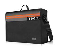 Wilmuz Fireproof Document Box with Zipper 5200℉ Insulated,14.9"x11.8"x4.7" Fireproof Bag with Shoulder Strap,Fire Proof File Box for Documents,Fireproof Money Bag for Cash,Valuables(Black)