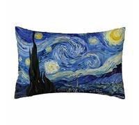 WILNURO The Starry Night Pillow Case Van Gogh Conceptual Polygonal Soft & Breathable Pillow Cover with Envelope Closure Pillowcase Standard Size 20" X 26"