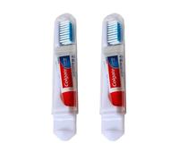Wilosc Toothbrush Travel Set Compatible with Colgate Mini Toothpaste x 2 - Festival & Flight Essentials