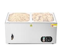 WILPREP Bain Marie Food Warmer, Single-Well Commercial food warmer for Catering Restaurants Parties and Weddings, 1500W Rectangular Stainless buffet server with Drain Valve Adjustable Temperature