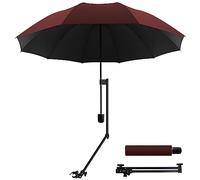 WILRAY UPF 50+Adjustable Umbrella,Golf Umbrella with Adjustable Universal Clamp, for Chairs,Golf Bags, Strollers,wheelchair,Patio,Portable Umbrellas, Manual Open & Close, Lightweight & Easy Set Up