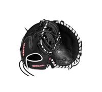 Wilson 11 First Base Training Baseball Mitt - Left Hand Throw Black/Red