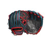 Wilson 2022 A2000 Pedrioa Fit X2SS 11"""" Infield Baseball Glove - Black/Red/Blue Right Hand Throw