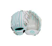 Wilson 2024 A200™ EZ Catch™ 10” T-Ball Glove - Right Hand Throw, Silver/White/Teal
