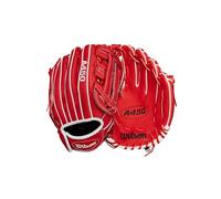 Wilson 2024 A450 11" Youth Infield Baseball Glove - Right Hand Throw, Red/White