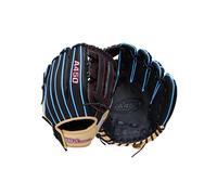Wilson A450 Baseball Gloves Glove, Black/Cool Blue/Red, 11 Inches