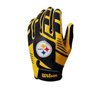Wilson NFL Stretch Fit Football Gloves - Adult Pittsburgh Steelers