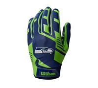 Wilson AD NFL STRETCH FIT GLOVES, Green/Blue