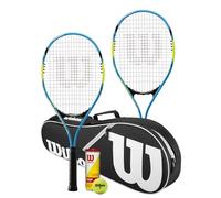 Wilson Advantage Pro XL Tennis Bundle Set, 2 Rackets, Advantage Tennis Bag & Championship Tennis Balls