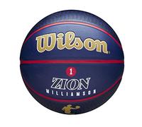 Wilson Basketball, NBA Player Icon Outdoor, Zion Williamson, New Orleans Pelicans, Outdoor and indoor, Size: 7, Navy Blue/Gold