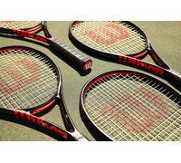 Wilson Clash 100 Pro V3 Strung Adult Performance Tennis Racket - Grip Size 4-4 1/2", Strung with Sensation 16 Natural at Mid Range Tension
