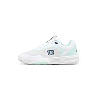 Wilson Courtglide Women's Tennis Shoe, with R-DST Cushioning for Seamless Fit & All-Court Traction, White/Bay/Skipper Blue, Size 6