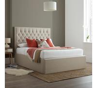 Wilson - Double - Ottoman Bed - Oatmeal Cream - Fabric - 4ft6 - Happy Beds