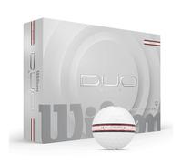 Wilson Golf Balls DUO SOFT TRK360 - Gentle Feel, Speed Boosting - White/Red Pack of 12