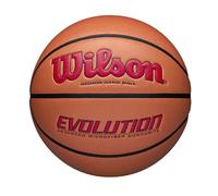 WILSON Evolution Indoor Game Basketball, Scarlet, Size 7-29.5"