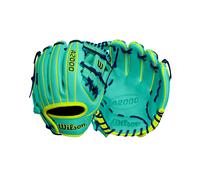 Wilson Fall 2024 A2000 DP15SS 11.5 Infield Baseball Glove - Right Hand Throw Seafoam/Optic Yellow