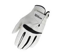 Wilson Feel Plus Men's Golf Glove, Made with Premium Leather, Provides Enhanced Grip and Sweat Control, Colour: White, Size: ML (Left Hand)