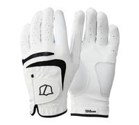 WILSON Grip Plus Golf Glove - Men's Cadet Left Hand, White/Black, Medium