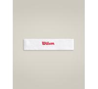 Wilson Terry Logo Headband, With Moisture-Wicking Technology, Sweat-Resistant, Made from Quick-Dry Fabric, Colour: Bright White/Infrared, Size: One Size