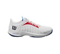 Wilson Hurakn Pro Padel Shoe, Men's, Size 9 1/2, White/Wilson Red/Deja Vu Blue