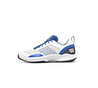 Wilson Hurakn Pro V2 Men's Padel Shoes, Confident Fit, Dynamic Frame, Airy Design, Soft Cushioning, Side Stability, Colour: White/Deja Vu Blue/Black, Size: 7 1/2