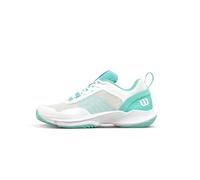 WILSON Hurakn Pro V2 Women's Padel Shoes, White/Turquoise, 5.5