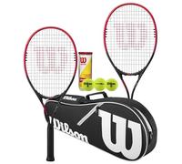 Wilson Hyper Tennis Racket Twin Set With Wilson Advantage Racket Bag and 3 Championship Tennis Balls