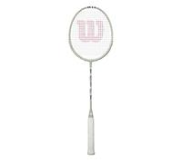 Wilson Impact Badminton Racket, Made with a Fused Composite Frame and Graphite Shaft, For Power and Performance, Comes Pre-Strung, Colour: Grey, White, Size: 2