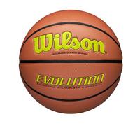 Wilson Indoor Basketball, Sports Flooring, Granular, PVC or Linoleum Floors, Size 6, For ages 6-12, Evolution Game Ball, Orange, WTB0516