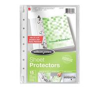Wilson Jones Top-Loading Mini Sheet Protectors, 5.5 x 8.5 Inches, Clear, 15 Pack (W21516)