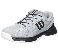 Wilson Junior/Children's Tennis Shoes, RUSH PRO JR QL, Grey/Black/White, Size: 1, For All Surfaces, All Types Of Player, WRS327890E010