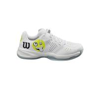 Wilson KAOS Emo Tennis Shoes, White/Safety Yellow/Stratosphere, 13.5 UK