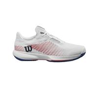 Wilson Kaos Swift 1.5 Clay Tennis Shoe for Clay Court, Men's, Size 10 1/2, White/Deja Vu Blue/Wilson Red