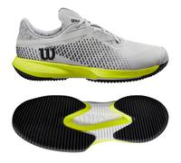 Wilson Men's KAOS Swift 1.5 Tennis Shoes, Pearl Blue/Black/Safety Yellow, 11.5 UK