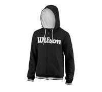 Wilson Men M Team Script FZ Hoody Sweatshirt, Black (Black/White), Large