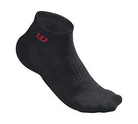 Wilson M Quarter 3pr/PK Men's Tennis Socks, unisex_adult, 515701, Black , 39-46