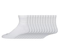WILSON Men's 12 Pack Quarter Socks, White, 4.5-12 UK