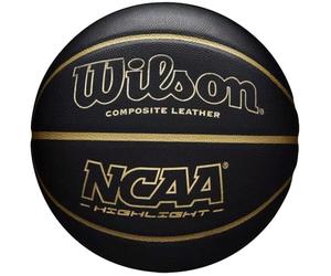 Wilson Men's NCAA Highlight Basketball, Black/Gold, Official