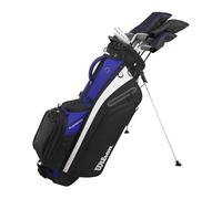 Wilson Men's PlayerFit Steel Complete Golf Club Set with Stand Bag, Includes Steel Shafts & A Versatile Stand Bag, Colour: Black/Black/White
