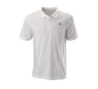 Wilson Men's Polo Shirt, Stripe Polo, Polyester, White, Size XXL, WRA789703XX