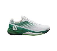 Wilson Men's Rush Pro 4.0 Clay Sneaker, White/Bosphorus/Classic Green, 10 UK
