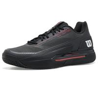 WILSON Men's Rush Tour 5 Tennis Shoes, Black/Wilson Red/Silver, 7