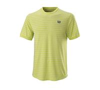 Wilson Men's Short Sleeve Shirt, STRIPE CREW, Polyester, Green (Lime Pop) / White, Size XXL, WRA789202XX