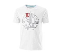 Wilson Men's T-Shirt, CHI SKYLINE CTN T-Shirt, Cotton, White, Size M, WRA790801MD
