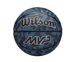 Wilson MVP CAMO Basketball, Made From Durable Rubber For All-Surface Performance, Experience Enhanced Grip & Control, Colour: Blue, Size: 6