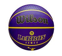 Wilson NBA Player Icon Outdoor Basketball - Lebron, Purple/Yellow, 7