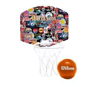 Wilson NBA Team Retro Collage Mini Basketball Hoop Set