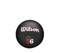Wilson NBA Team Tribute Mini Basketball, Features Precision Channels and a Dynamic Grip With Enhanced Air Stability, NBA Approved, Team: Philadelphia 79ers, Colour: Black, Size: 3